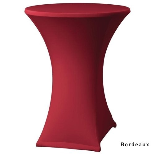 STATAFELHOES STRETCH KLEUR BORDEAUX DIAM. TOT 85CM.