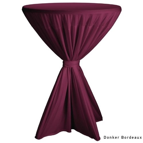 STATAFELROK POLYESTER KLEUR DONKER BORDEAUX DIAM. TOT 80-90CM.