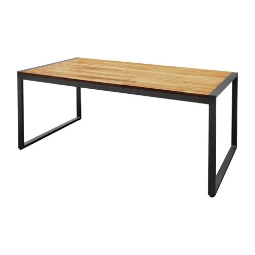 TAFEL STAAL EN ACACIAHOUT AFM. 180X90x74CM. 