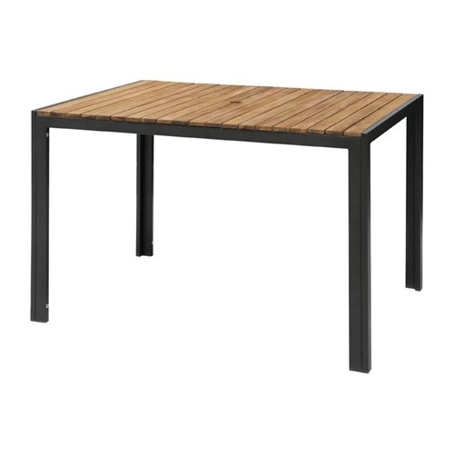 TAFEL STAAL EN ACACIAHOUT AFM. 120X80x74CM. 