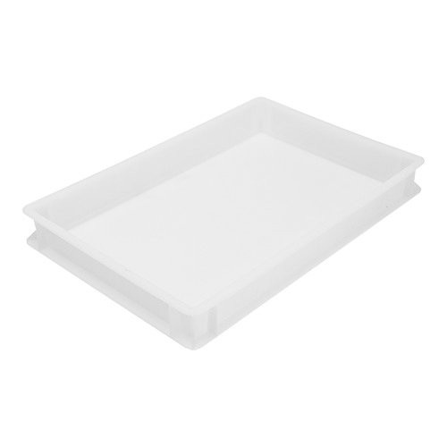 BAC EMPILABLE EXCL. COUVERCLE DIM. 60X40X12CM. INH. 24LTR. PLASTIQUE BLANC