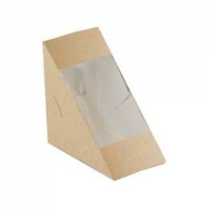 KRAFT/PLA SANDWICHBOX AFM. 12,3X12,3X7,2CM. DOOS À 500 STUKS