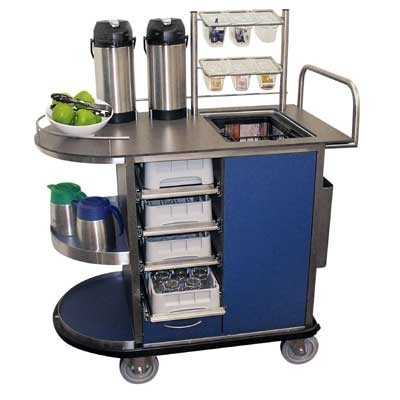 DRANKENWAGEN MET ACTIEVE KOELUNIT HOSPITALITY AFM. 115X62CM. H. 93/133CM. KLEUR BLAUW