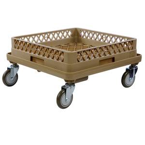 KORVENWAGEN M/DUWBEUGEL 4-ZWENKWIELEN Z/REM AFM. 52X52X85CM. CLEANINGRACK