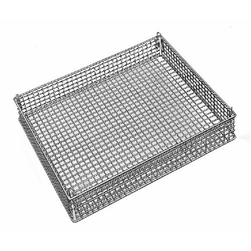 PANIER POUR GERBEUR EN ACIER INOXYDABLE DIM. 50X50CM. HGT. 7.5CM.