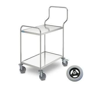 CHARIOT DE SERVICE (ERGO) DIM. 100X60CM. MOBILE AVEC 2 PLATEFORMES AVEC 4 ROUES PIVOTANTES COMME PNEUMATIQUE 2 AVEC FREIN