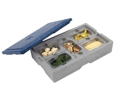 EURO-BOX THERMO-TRANSPORTBOX MET DEKSEL AFM. 50,5x31CM. HG. 12,5CM. TBV GN 1/9 SCHAAL