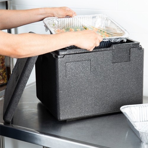 GEÏSOLEERDE TRANSPORTBOX INH. 22.3 LTR. BOVENLADER EPP280 ZWART (110) CAMBRO