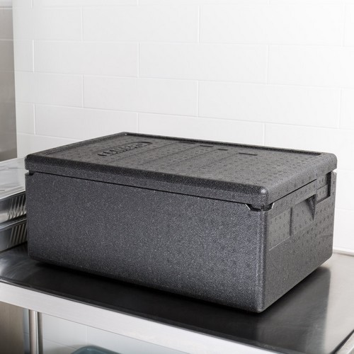 GEÏSOLEERDE TRANSPORTBOX INH. 35,5 LTR. BOVENLADER EPP160 ZWART (110) CAMBRO