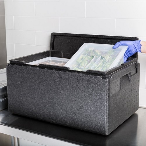 GEÏSOLEERDE TRANSPORTBOX INH. 46 LTR. BOVENLADER EPP180 ZWART (110) CAMBRO