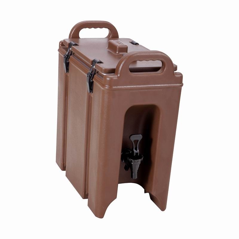 DRANKENCONTAINER MET NO-DRIP KRAAN INH. 9,4LTR. AFM.42X23CM. HGT.47CM. KLEUR  DARK BROWN POLYURETHAAN