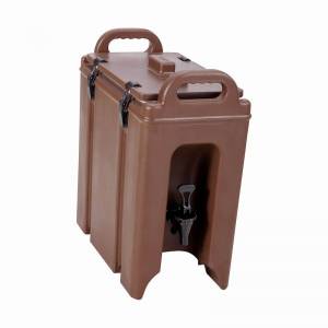 DRANKENCONTAINER MET NO-DRIP KRAAN INH. 9,4LTR. AFM.42X23CM. HGT.47CM. KLEUR  DARK BROWN POLYURETHAAN