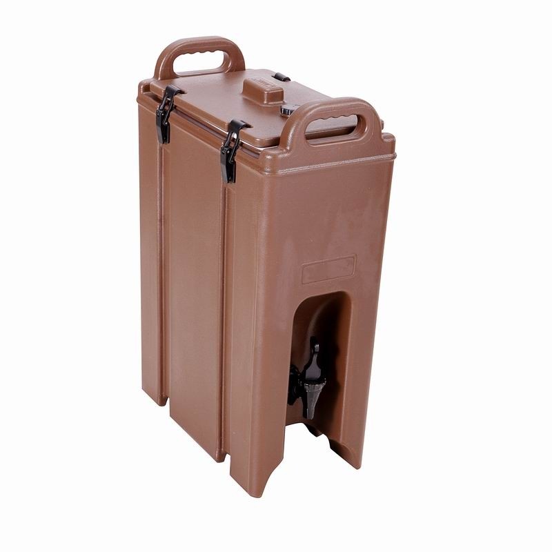 DRANKENCONTAINER MET NO-DRIP KRAAN INH. 18,0LTR. AFM.42X23CM. HGT.62CM. KLEUR DARK BROWN POLYURETHAAN