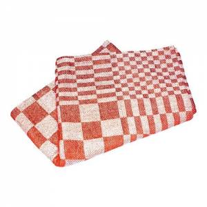 KEUKENDOEK-THEEDOEK SET Á 6 STUKS AFM.  70X70CM. KLEUR ROOD KATOEN