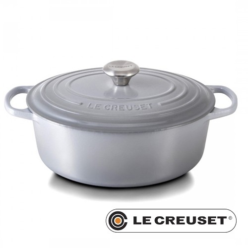 POÊLE À FRIRE OVALE AVEC COUVERCLE DIAM. 31CM. INH. 6,3 LITRES COULEUR FONTE GRIS LE CREUSET