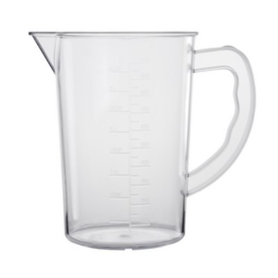 TASSE À MESURER AVEC DIVISION DE TAILLE CONT. 1.0Ltr. DIAM. 11,5 cm. HG. 16,5 cm. POLYCARBONATE