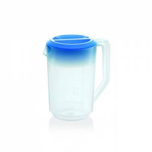 TASSE DE MESURE AVEC COUVERCLE ET DIVISION DE TAILLE CONT. 1.8LTR. PLASTIQUE BLEU