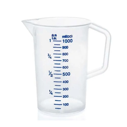 TASSE À MESURER AVEC DIVISION DE TAILLE CONT. 1LTR. DIAM. 11CM. HG. 17CM. POLYPROPYLÈNE