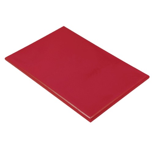 PLANCHE A DECOUPER HACCP COULEUR ROUGE DIMENSIONS 60X35CM. PLASTIQUE SANS TRANCHÉE PRO-COOKING