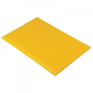 PLANCHE A DECOUPER HACCP COULEUR JAUNE DIMENSIONS 50X30CM. PLASTIQUE SANS TRANCHÉE PRO-COOKING