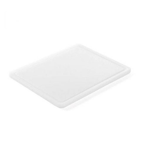 SNIJPLANK HACCP KLEUR WIT 1/2GN AFM. 26,5X32,5CM. EEN ZIJDE MET GEUL ANDERE ZIJDE GLAD. PRO-COOKING