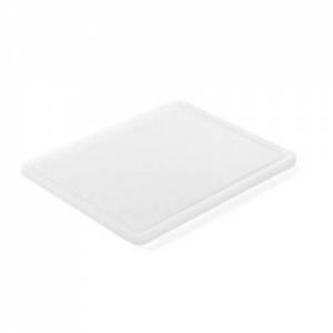 SNIJPLANK HACCP KLEUR WIT 1/2GN AFM. 26,5X32,5CM. EEN ZIJDE MET GEUL ANDERE ZIJDE GLAD. PRO-COOKING