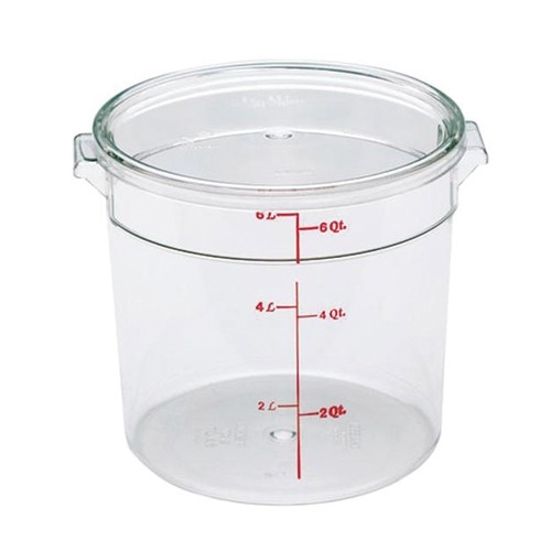 VOORRAADBUS TRANSPARANT Z/DEKSEL DIAM. 12,8CM. HG. 12,4CM. INH. 0,9 LITER POLYCARBONAAT