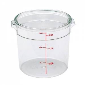 BOÎTE DE RANGEMENT TRANSPARENT Z/COUVERCLE DIAM. 18,2 cm. HG. 21.1CM. INH. POLYCARBONATE DE 3,8 LITRES