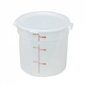 BOÎTE DE RANGEMENT BLANCHE Z/COUVERCLE DIAM. 23CM. HG. 20CM. INH. PLASTIQUE DE 5,7 LITRES