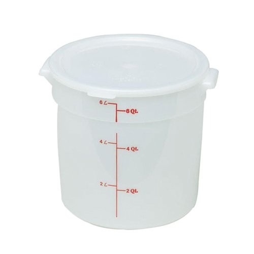 BOÎTE DE RANGEMENT BLANCHE Z/COUVERCLE DIAM. 23CM. HG. 27.1CM. INH. PLASTIQUE DE 7,6 LITRES