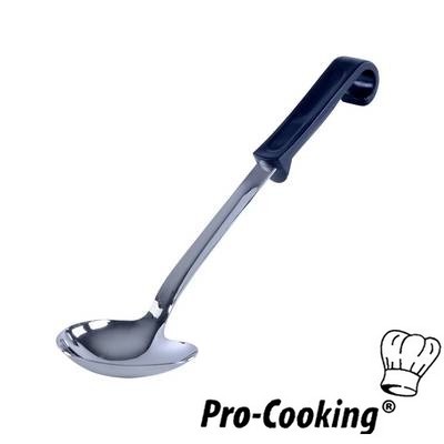 SAUSLEPEL PRO-COOKING LENGTE 24CM. INH. 0,08L. RVS MET ZWART KUNSTSTOF HANDVAT