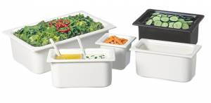 COLDMASTER 2-VAKS GASTRONORMBAK GN 1/3 AFM. 32,5X17,6X(H)15CM. INH. 2X1,6 LTR. KLEUR WIT KUNSTSTOF