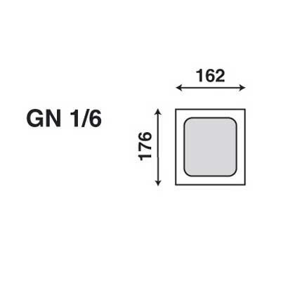 GASTRONORMBAK POLYCARBONAAT ZWART ZONDER DEKSEL GN 1/6-100MM. DIEP