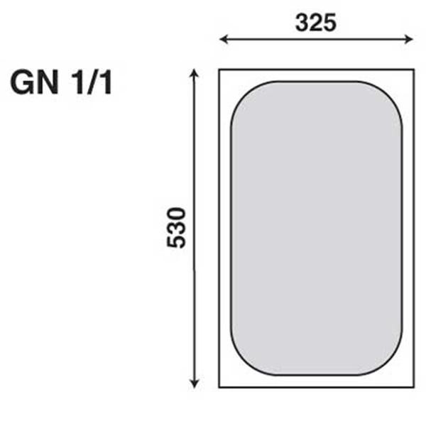 GASTRONORMBAK GN 1/1 5,5CM. DIEP ZONDER GREPEN RVS 18/10