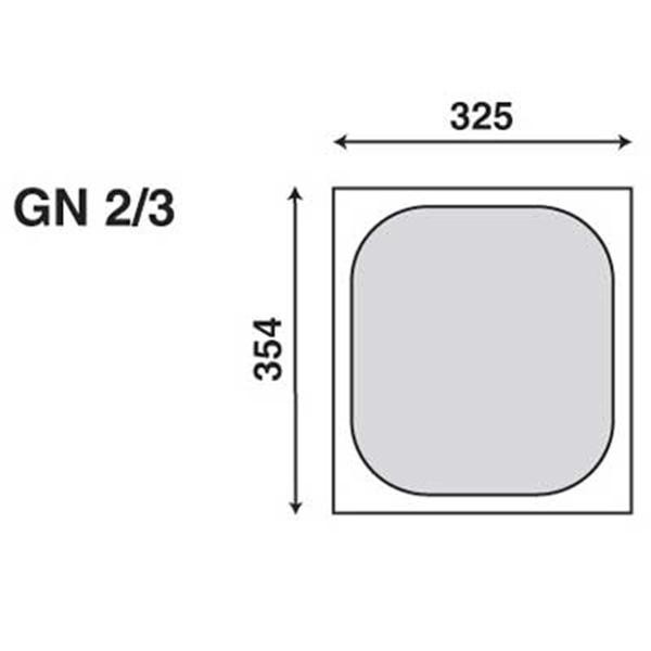 GASTRONORMBAK GN 2/3 6,5CM. DIEP ZONDER GREPEN RVS 18/10