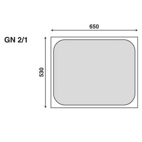 GASTRONORMBAK GN 2/1 2CM. DIEP ZONDER GREPEN RVS 18/10