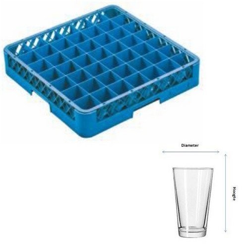 PANIER LAVE-VAISSELLE POUR TASSES 49 COMPARTIMENTS DIM. 50X50X22.5CM. SUPPORT DE NETTOYAGE