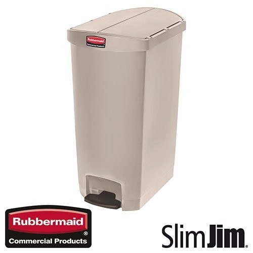 POUBELLE BEIGE 68L. END STEP 'SLIM JIM STEP-ON' RUBBERMAID