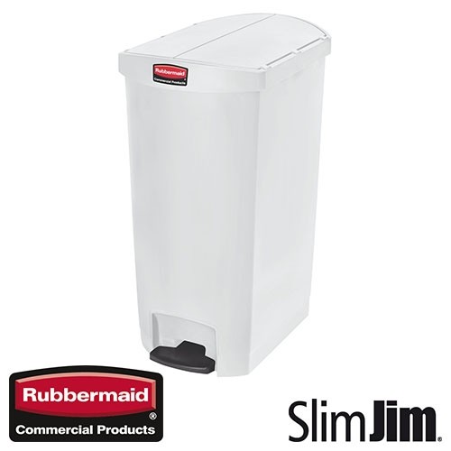 POUBELLE BLANCHE 68L. END STEP 'SLIM JIM STEP-ON' RUBBERMAID