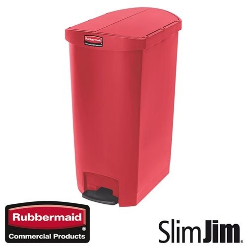 POUBELLE ROUGE 68L. END STEP 'SLIM JIM STEP-ON' RUBBERMAID