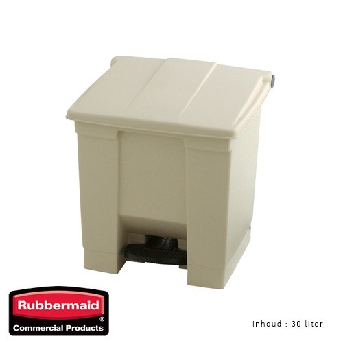 AFVALBAK KLEUR BEIGE INH. 30LTR. STEP-ON CLASSIC RUBBERMAID