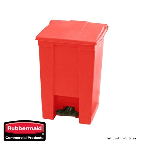 AFVALBAK KLEUR ROOD INH. 45LTR. STEP-ON CLASSIC RUBBERMAID