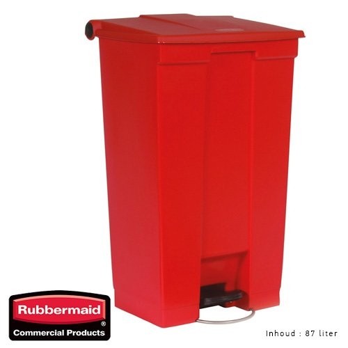 AFVALBAK KLEUR ROOD INH. 87LTR. STEP-ON CLASSIC RUBBERMAID