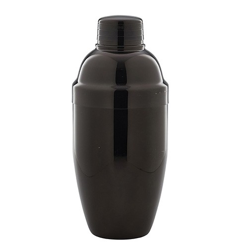 COCKTAILSHAKER COBBLER INH. 500ML. ROESTVRIJSTAAL KLEUR GUN METAL ZWART