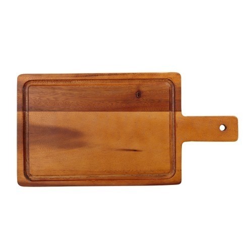 STEAKPLANK MET HANDVAT AFM. 40x23 CM. HG. 2CM. ACACIAHOUT