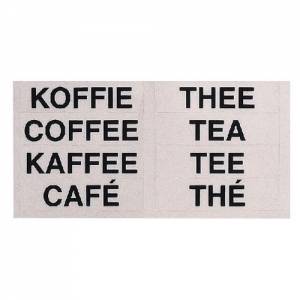 STICKER KOFFIE/THEE IN 4-TALEN 