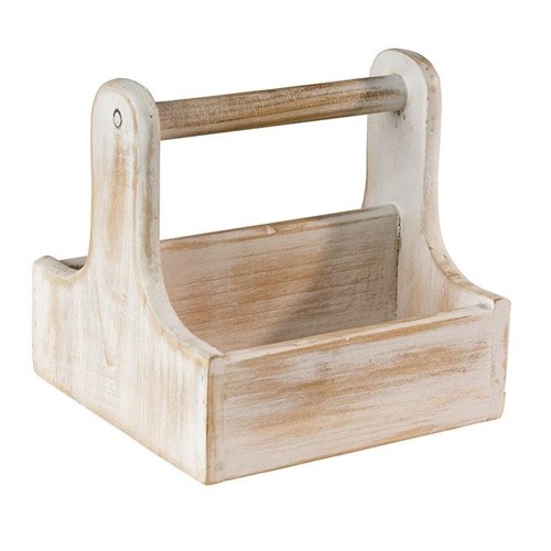 TAFELCADDY DRAAGBAAR WHITEWASH HOUT AFM. 15,5X15,5CM. 