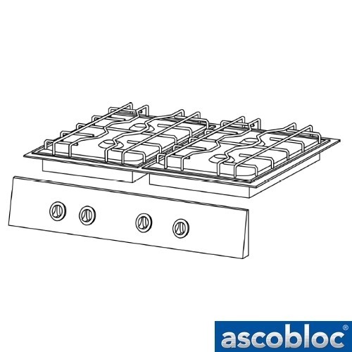 GASKOOKPLAAT INBOUW INTEGRALINE IGH 410 AFM. 70X61CM. 18,6KW ASCOBLOC