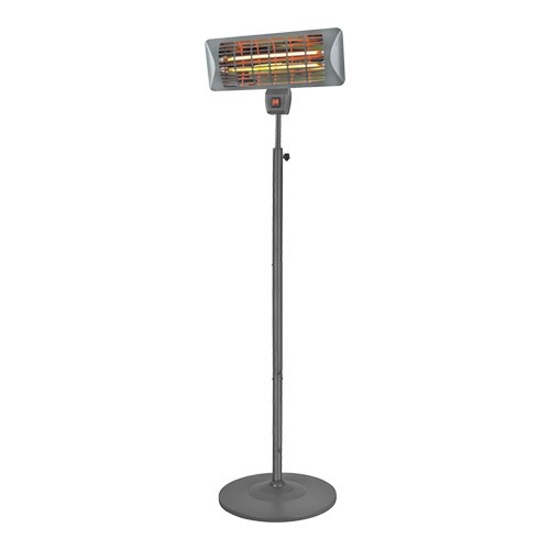 TERRASVERWARMER 2 WARME STANDEN MET STANDAARD AFM. 50X47X160/202CM. 230V 2000W