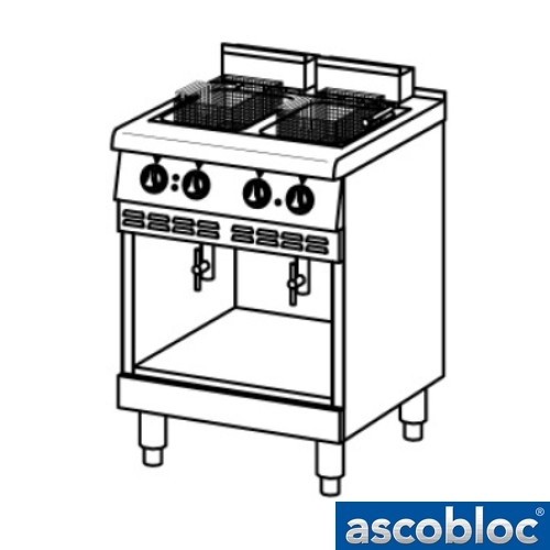 FRITEUSE ASCOLINE 700AEF 224 2X8LTR. AFM. 60X70,6X85CM. 400V/18kW ASCOBLOC